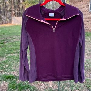 Columbia Women's Plum and Pink Half-Zip Fleece Pullover